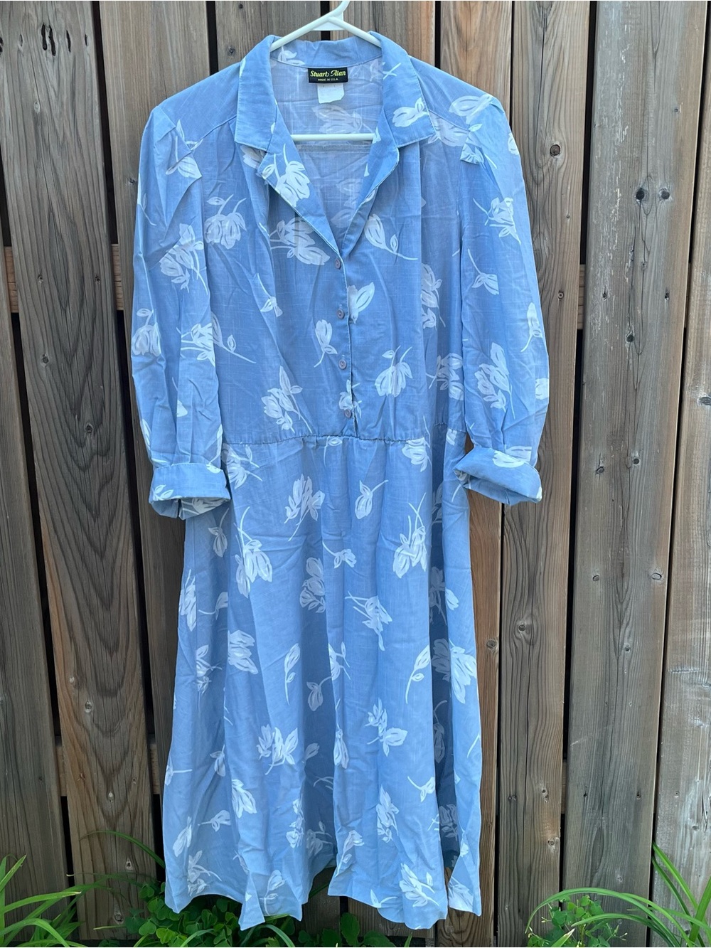☁️ vintage light blue floral dress